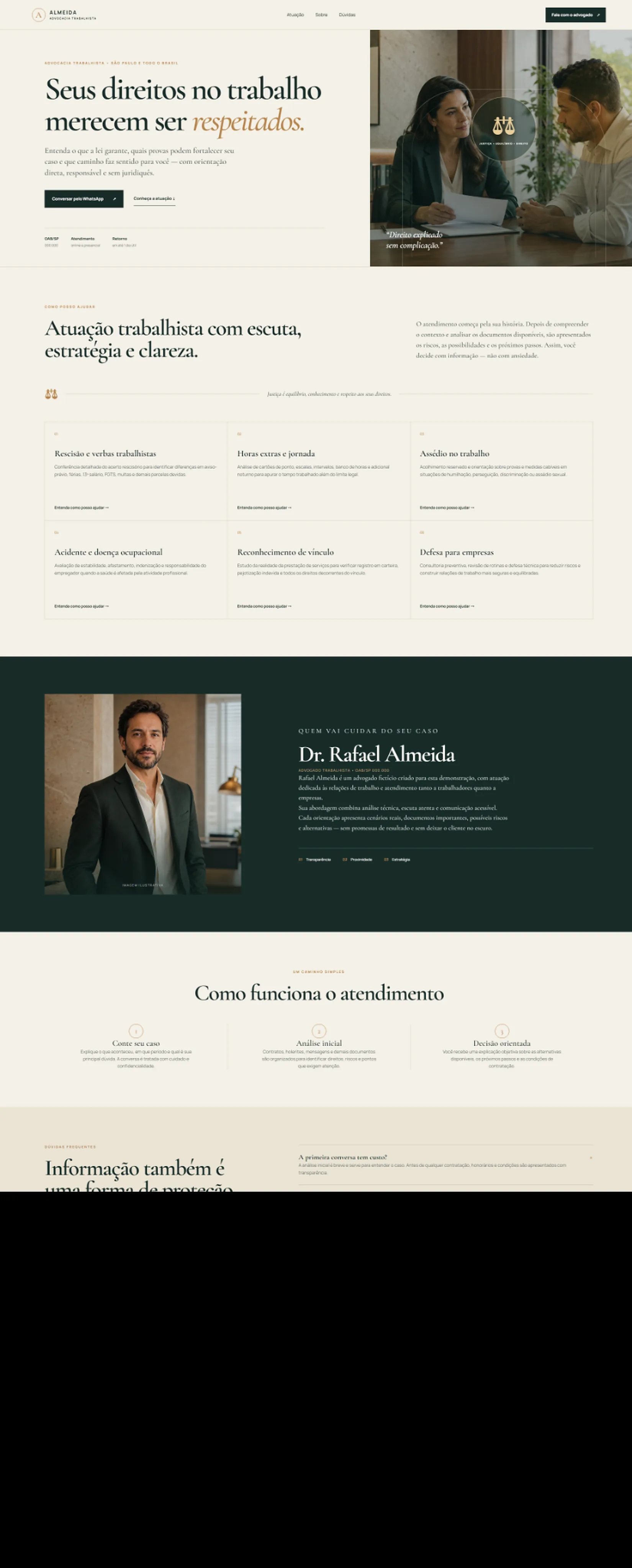Modelo de site institucional Almeida Advocacia Trabalhista